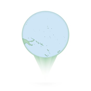 Nauru map, stylish location icon with Nauru map and flag. vector