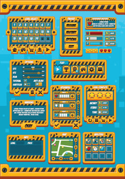 Construction Urban City Game UI Window Panel vector
