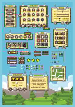 Fantasy Wood RPG Game UI Window Panel vector