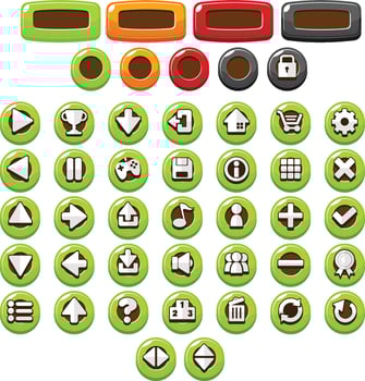 Green Casual Candy Game UI Button vector
