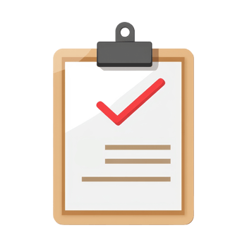 A clipboard with a check mark on it png