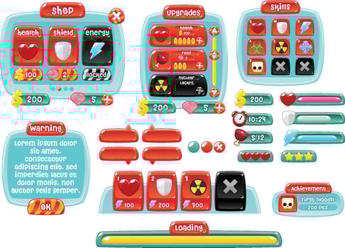Casual Game Candy Stripe UI Window Panel vector