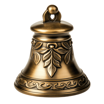 Antique Brass Bell Ornate Design Holiday Decor Festive Ringing png