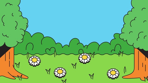 Garden flower cartoon hand drawn background vector