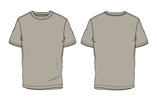A t - shirt template with a blank front and back vector
