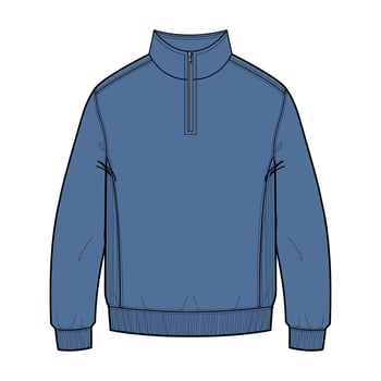 Long sleeve sweatshirt with zipper isolate don white background vector