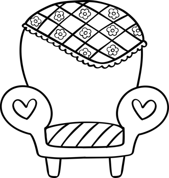Cute Groovy Sofa Doodle Coloring Image png