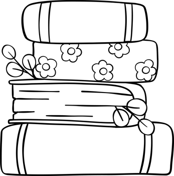 Groovy Retro Winter Bookish Plied Books Coloring Image png