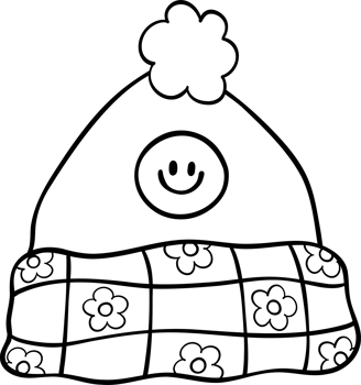 Groovy Winter beannie Doodle Coloring Image png