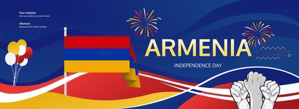 Armenia National Day festive banner background patriotic for national holiday celebrating. Happy Independence day of Armenia September 21 vector