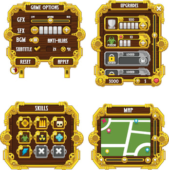 Steampunk Game User Interface Window Panel vector