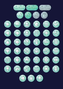 Blue Casual Space Game UI Button vector