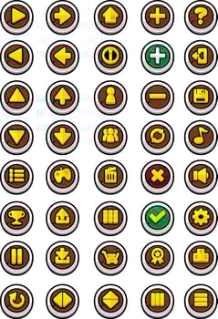 Fantasy RPG Medieval Wood Game UI Button vector