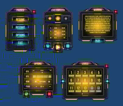 Sci-fi Game User Interface Window Panel vector