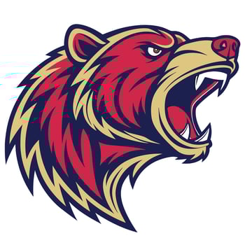 the head of a grizzly bear is shown in a cartoon style vector
