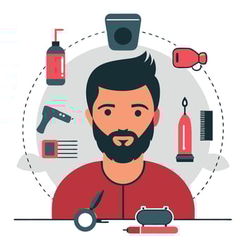 Male Grooming Concept Shaving and Skincare Routine vector