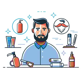 Male Grooming Essentials for a Sharp and Refined Look vector