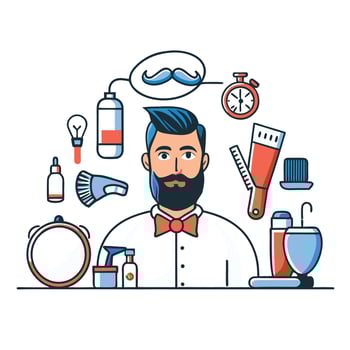 Comprehensive Male Grooming and Self Care Illustration vector