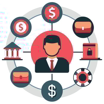 Simple Concept Illustration Depicting Financial Management and Money Management vector