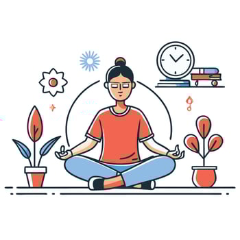 Tranquil State of Mind A Concept Illustration of Meditation and Mindfulness vector