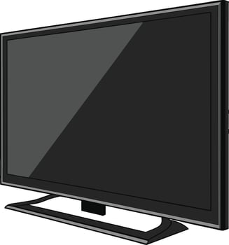 A flat screen television is shown on a white background vector