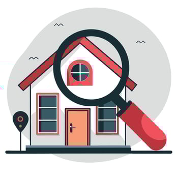 Concept Illustration of a Young Couple Searching for a New Home vector