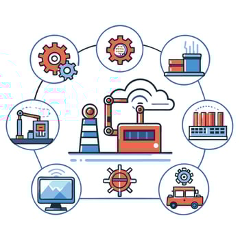 Visualizing the Future of Industry 4.0 Concept Illustration vector