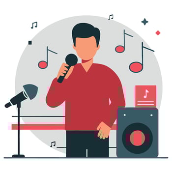 Illustrative Guide to the Exciting World of Karaoke Singing vector