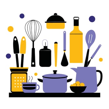 Kitchen Utensils Galore An Essential Collection for Every Culinary Adventure vector