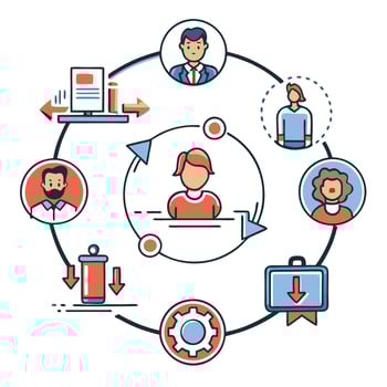 Visualizing Feedback Loops Continuous Improvement and System Dynamics vector