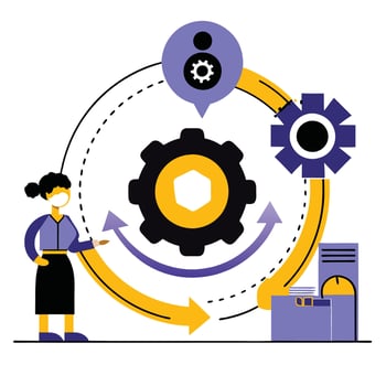 Visualizing the Interconnected Feedback Loop Concept with Illustrations vector