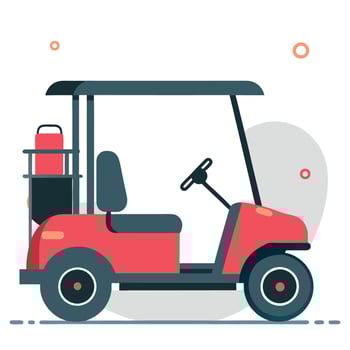 Innovative Golf Cart Concept Design Illustration with Futuristic Features vector