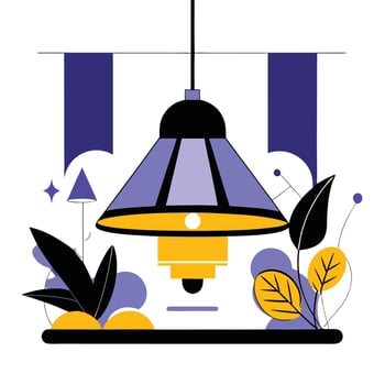 Modern Hanging Lamp Design Concept for Room Lighting vector