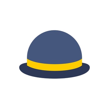 a hat with a blue and yellow stripe icon design vector