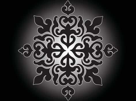 Midnight Bloom Ornament vector