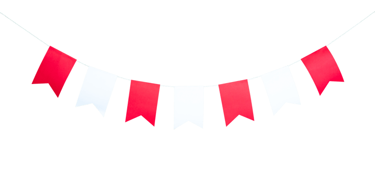 Celebration flag party border isolated png
