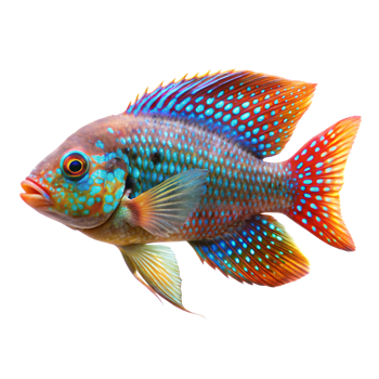 Jewel Cichlid, isolated on transparent background png