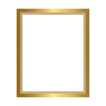 Simple Gold Frame with Clear Background png
