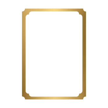 Beautiful Gold Frame with a Transparent png