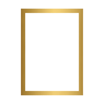 Simple Gold Frame with a Transparent png