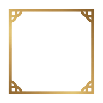Elegant Gold Frame on a Transparent Background png