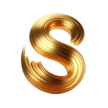 Golden letter s on black background png