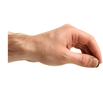 Male Hand Holding a Coin Close Up with Neutral Background png