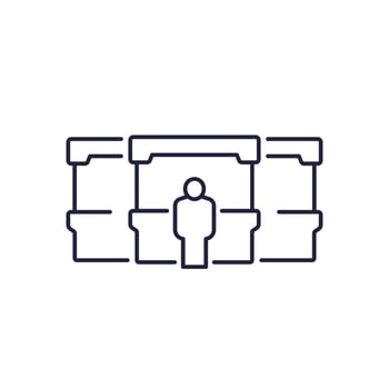exhibition stands line icon on white vector