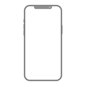 Black frame isolated mobile phone mockup template. Smartphone device with blank screen for advertisement vector