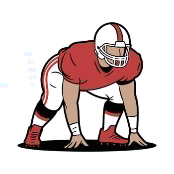 American Football Player in Stance Illustration vector
