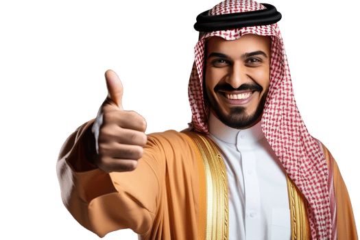 Happy Arabic Man Giving Thumb Up Character Created By . png