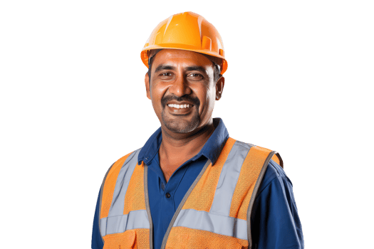 Portrait of Happy Mature Man in Construction Attire Created By . png