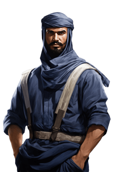 Isolated Arabic Worker Portrait Wearing Grey Attire. . png