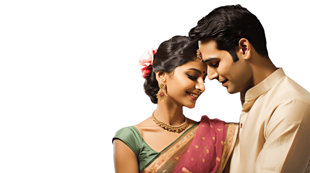 Lovely Indian Couple Embrace Each Other in Heartfelt Hugs Character Created By . png